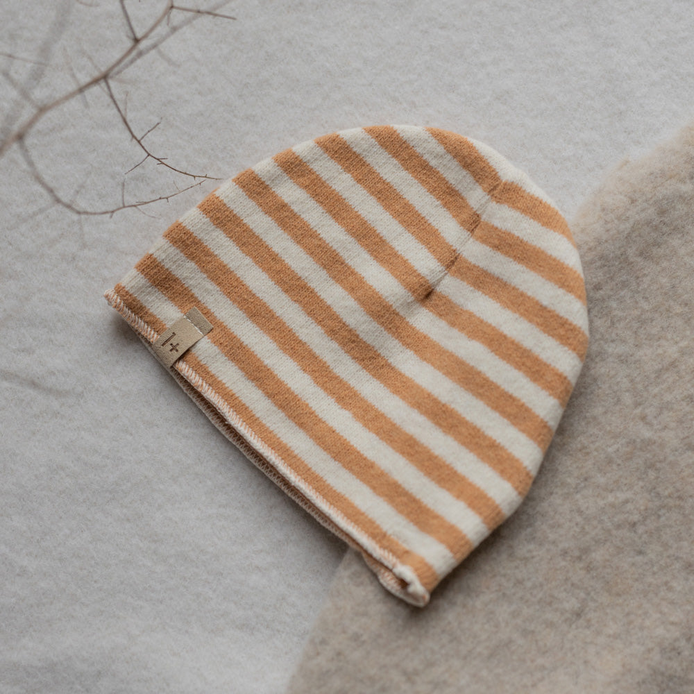 1+ In The Family Baby Honore Hat Biscotto Brown Stripes
