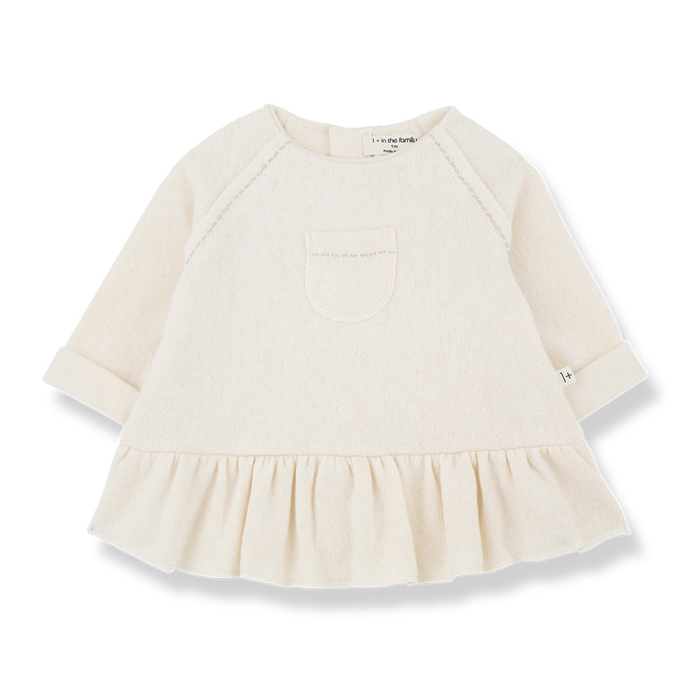 1+ In The Family Baby Laure Dress Ecru Cream