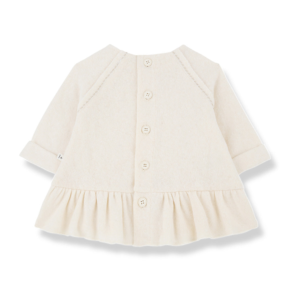 1+ In The Family Baby Laure Dress Ecru Cream