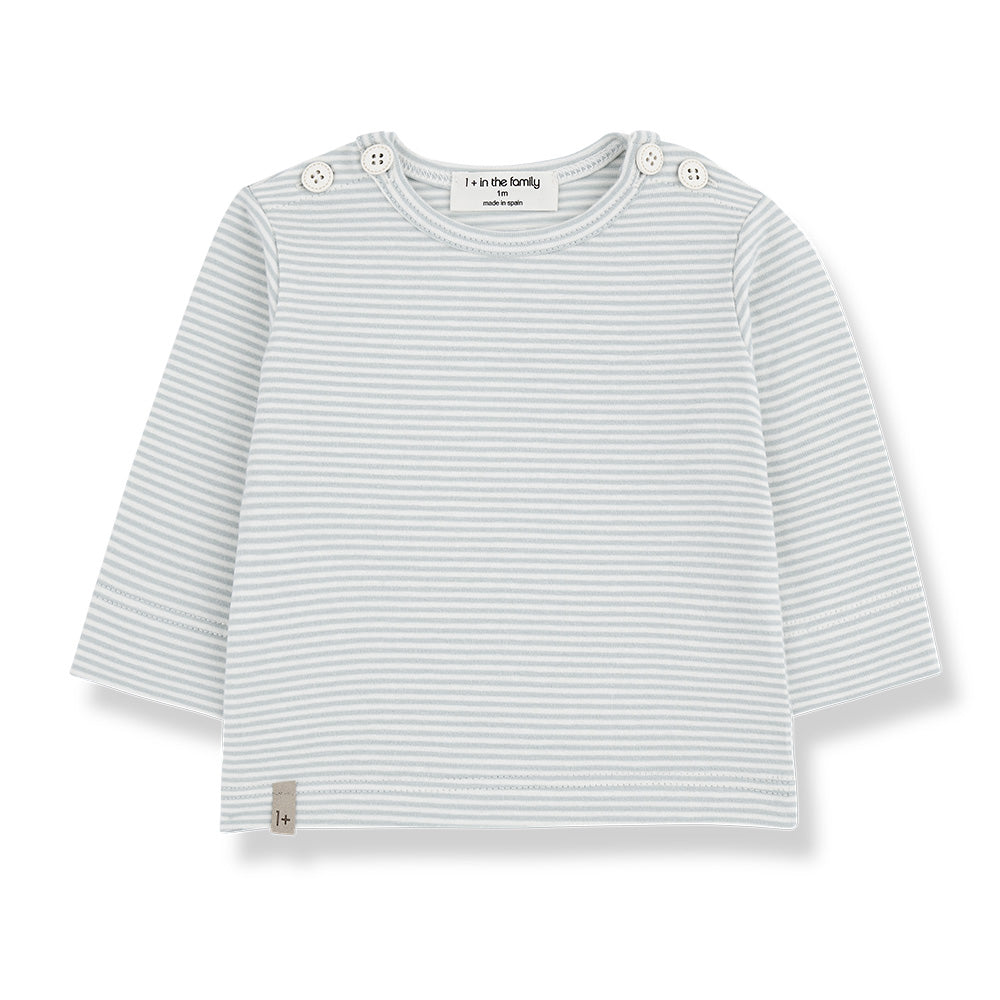 1+ In The Family Baby Ot T-shirt Nuvola Blue Stripes
