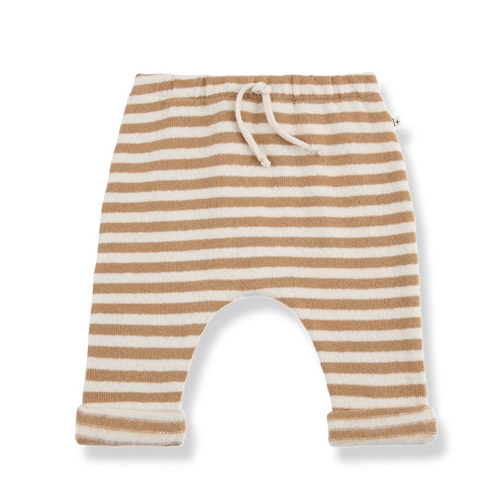 1+ In The Family Baby Vicens Pants Biscotto Brown Stripes