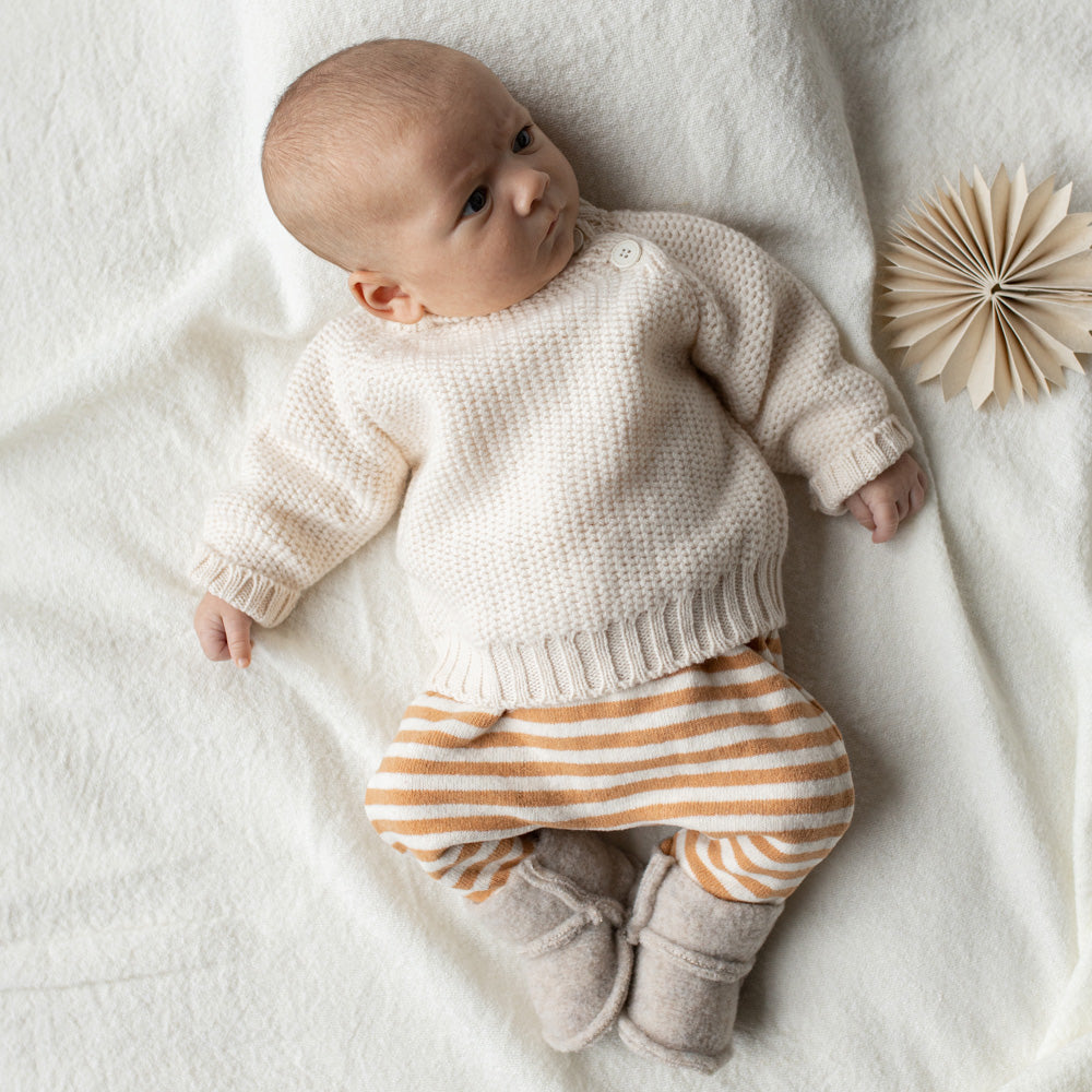 1+ In The Family Baby Vicens Pants Biscotto Brown Stripes