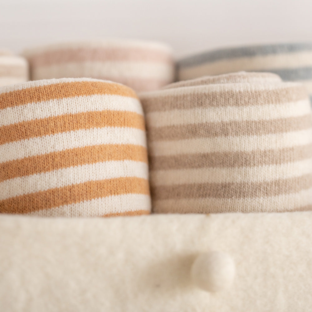 1+ In The Family Jeanine Blanket Biscotto Brown Stripes