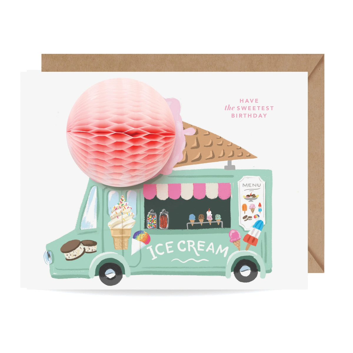 Inklings Paperie Pop Up Card Birthday Ice Cream Truck