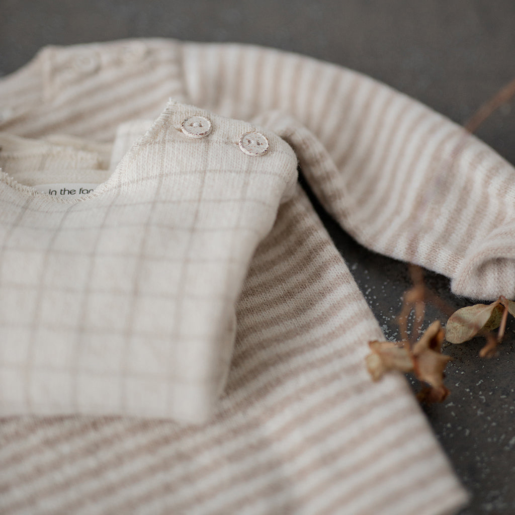 1+ In The Family Baby Aubin T-shirt Beige Stripes