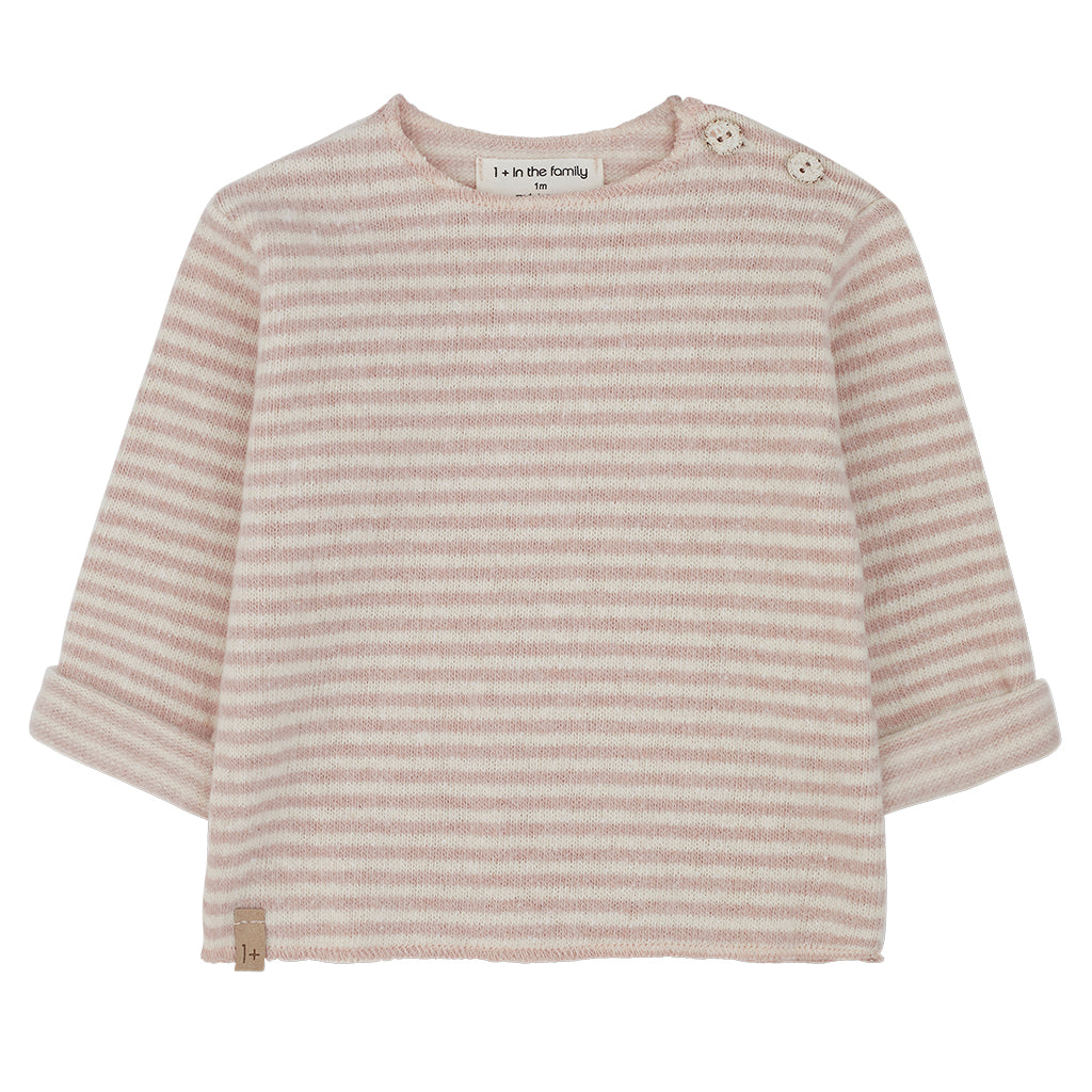 1+ In The Family Baby Aubin T-shirt Light Pink Stripes