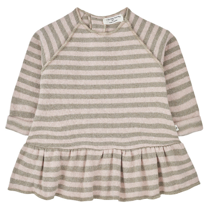 1+ In The Family Baby And Child Bertha Dress Pink And Taupe Stripes