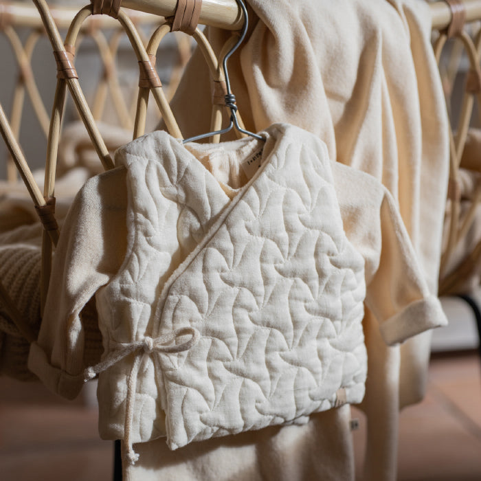 1+ In The Family Baby Daphne Quilted Vest Ecru Cream
