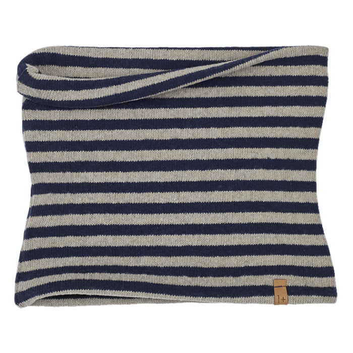1+ In The Family Baby And Child Eli Scarf Navy And Taupe Stripes