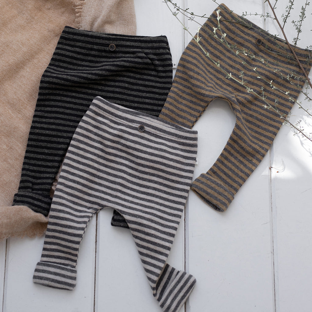 1+ In The Family Baby And Child Eusebi Leggings Anthracite Grey Stripes