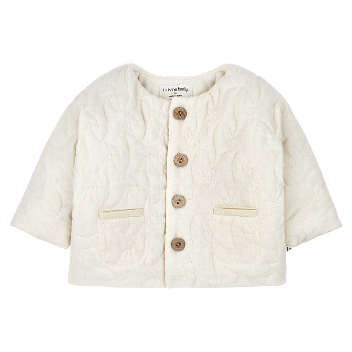 1+ In The Family Baby Heidi Quilted Jacket Ecru Cream