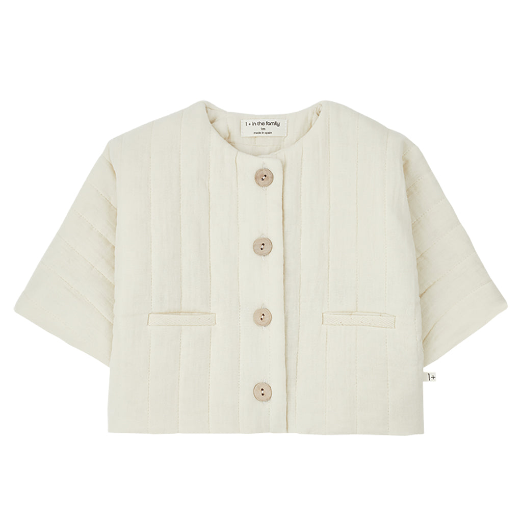 1+ In The Family Baby Heidi Quilted Jacket Ivory Cream
