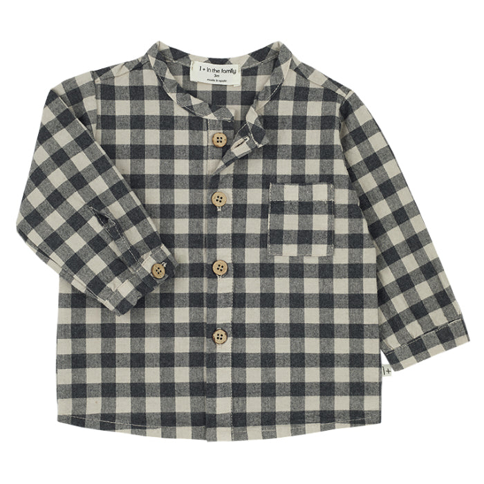 1+ In The Family Baby And Child Henry Shirt Taupe Checks