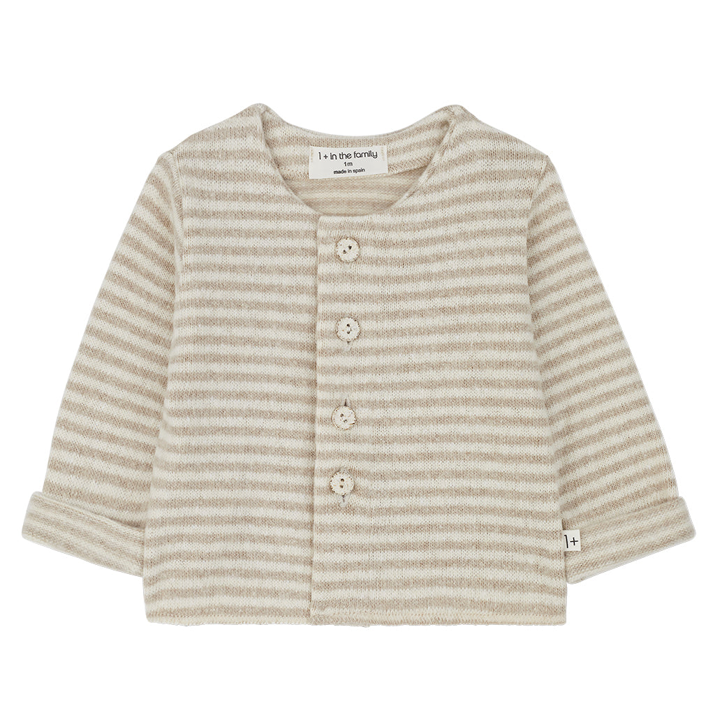 1+ In The Family Baby Lara Cardigan Beige Stripes