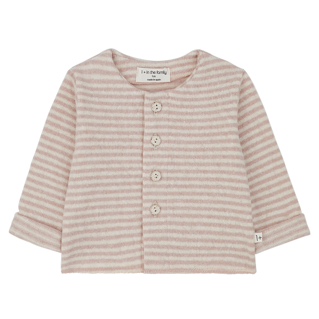 1+ In The Family Baby Lara Cardigan Light Pink Stripes