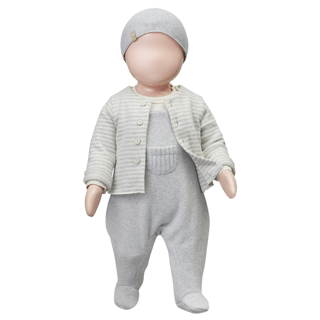 1+ In The Family Baby Lara Cardigan Perla Grey Stripes