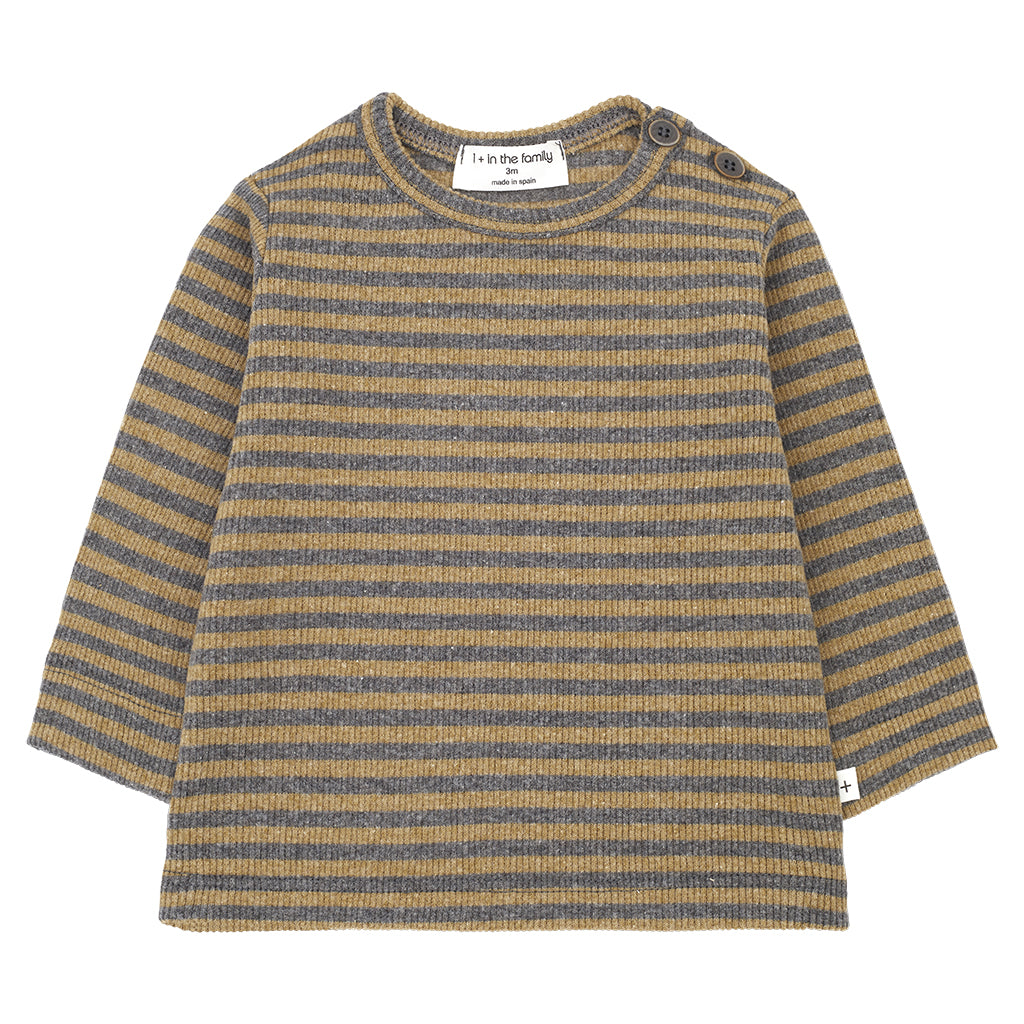 1+ In The Family Baby And Child Magali T-shirt Ochre Yellow Stripes
