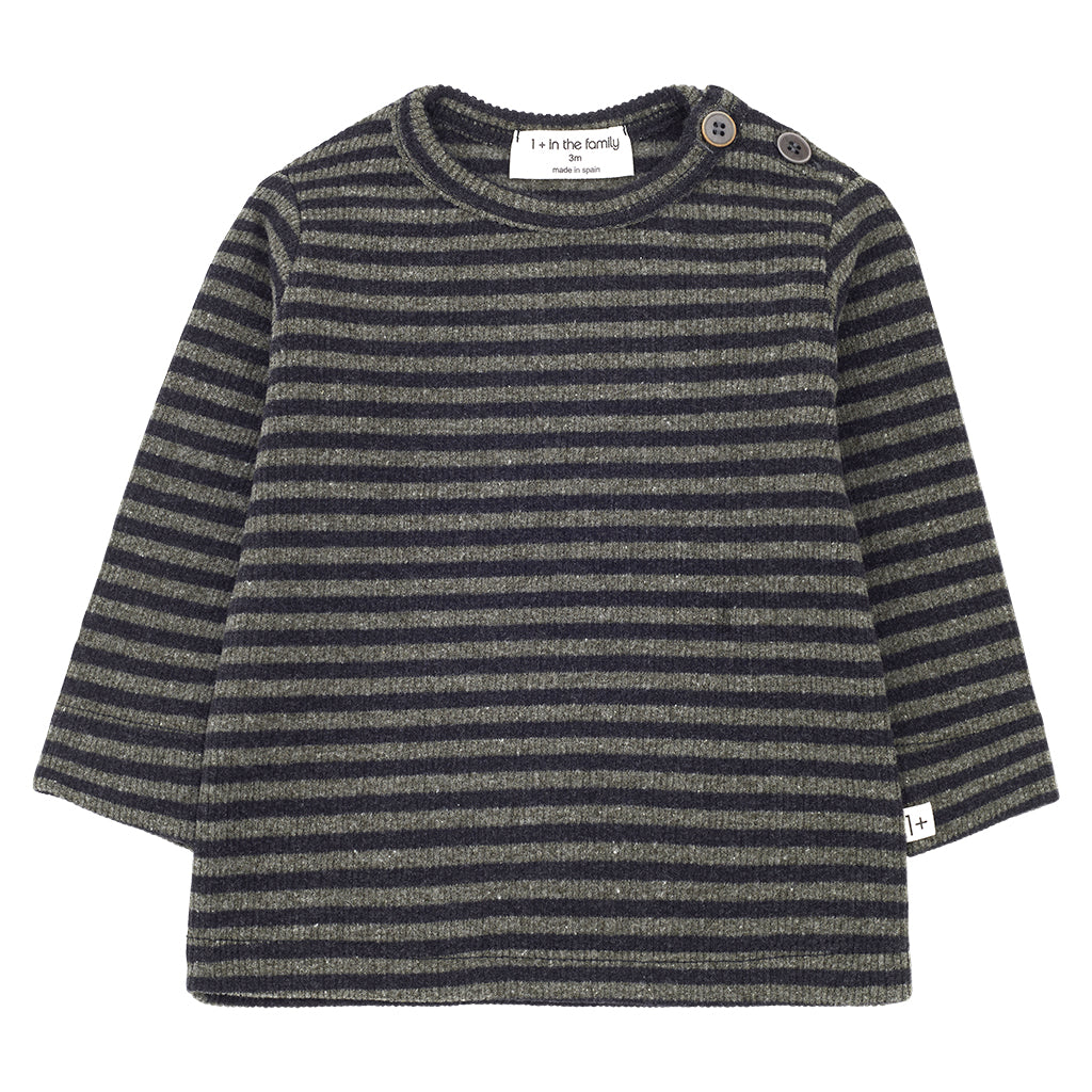 1+ In The Family Baby And Child Magali T-shirt Olive Green Stripes