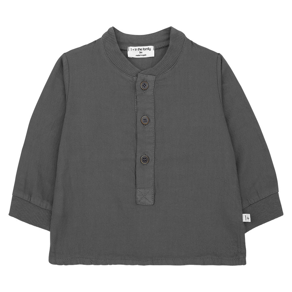 1+ In The Family Baby And Child Mirt Henley T-shirt Grey