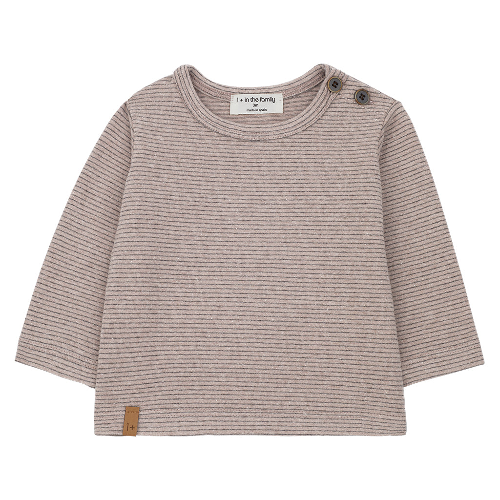 1+ In The Family Baby And Child Olau T-shirt Old Rose Pink Stripes