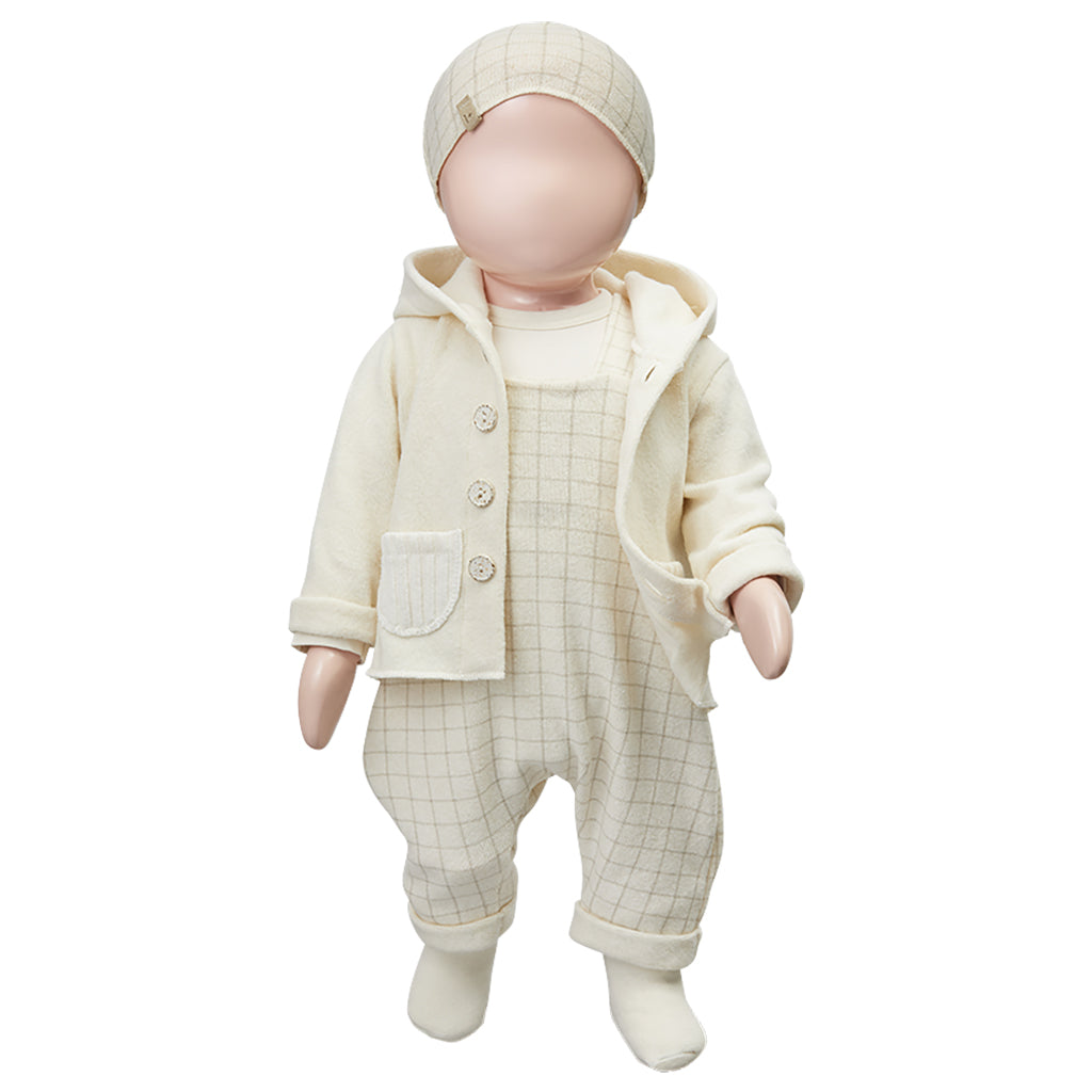 1+ In The Family Baby Pep Hat Ecru Cream Checks