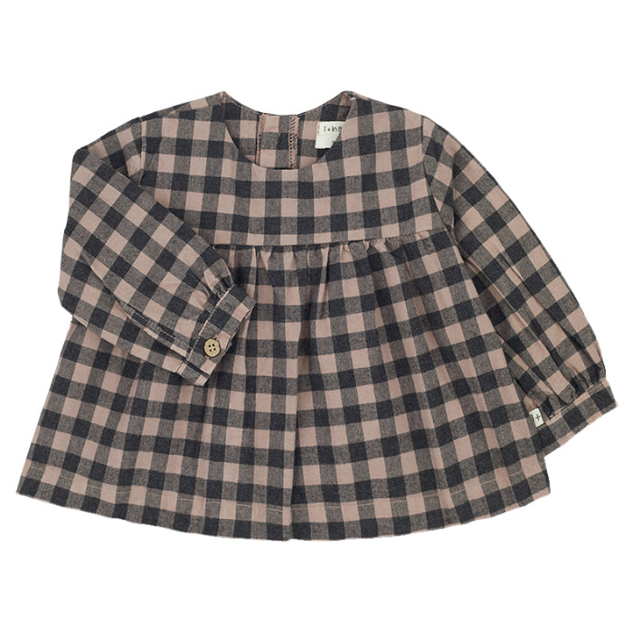 1+ In The Family Baby And Child Tessa Blouse Mauve Pink Checks