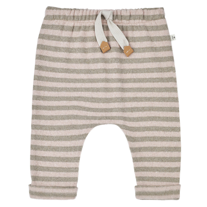 1+ In The Family Baby And Child Tristan Pants Pink And Taupe Stripes