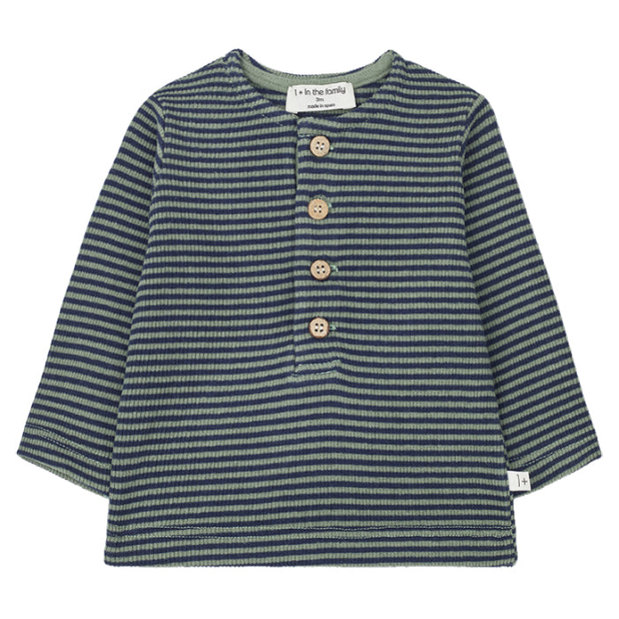 1+ In The Family Baby And Child Willem Henley T-shirt Alpine And Navy Stripes