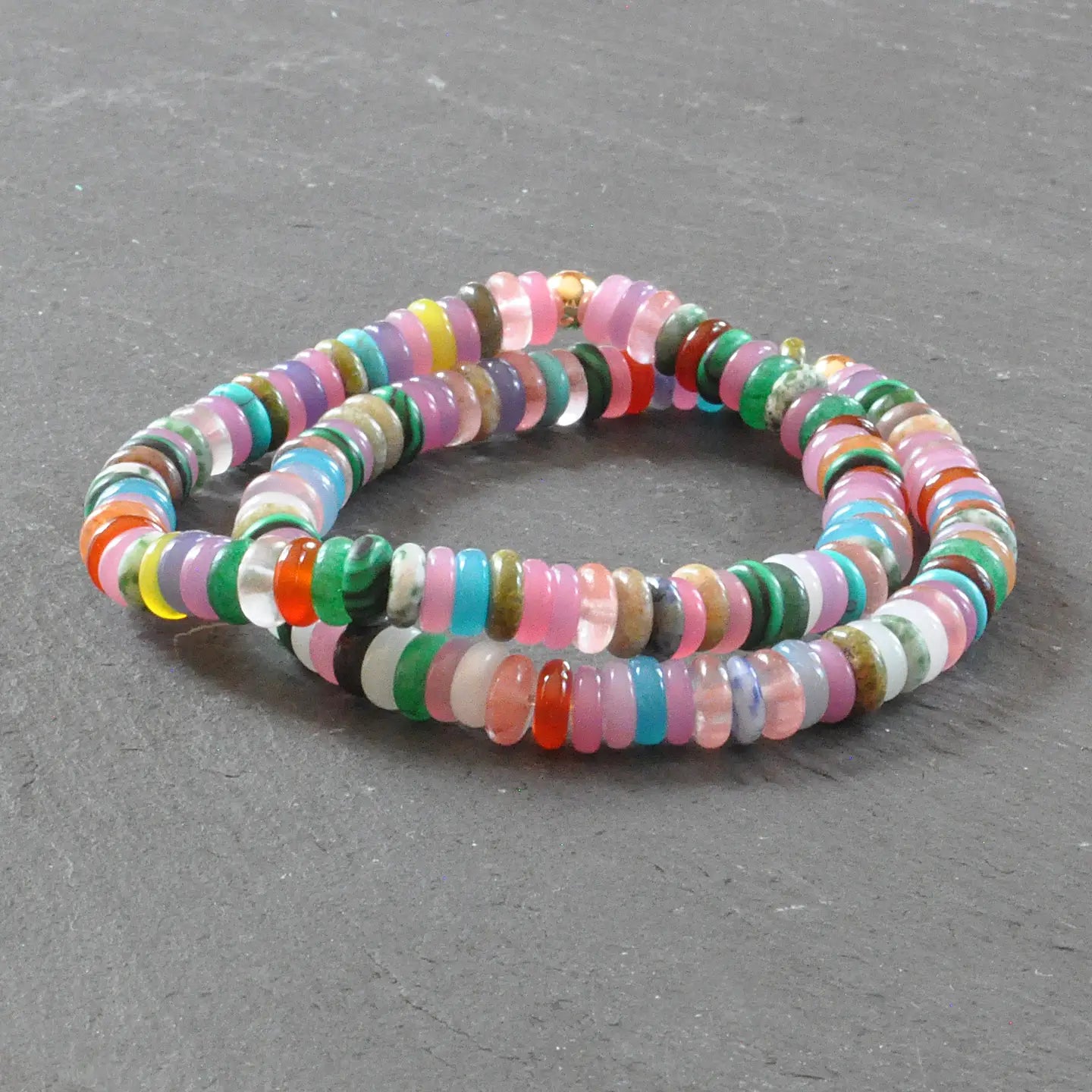 Libby And Smee Candy Bead Gemstone Stretch Bracelet