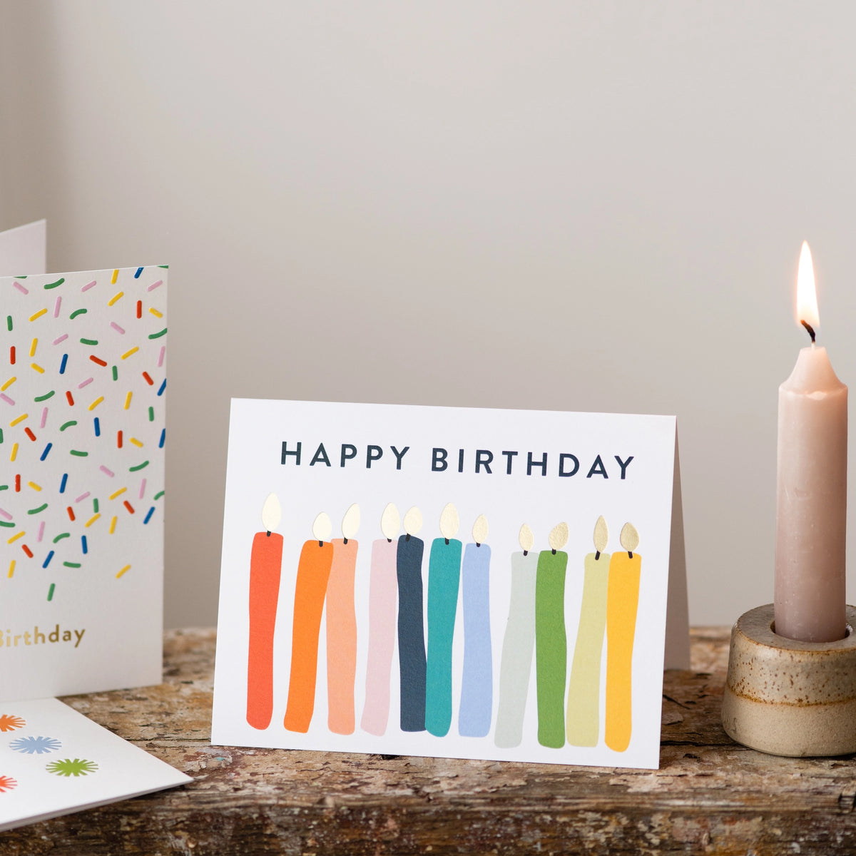 Halfpenny Postage Birthday Card Candles
