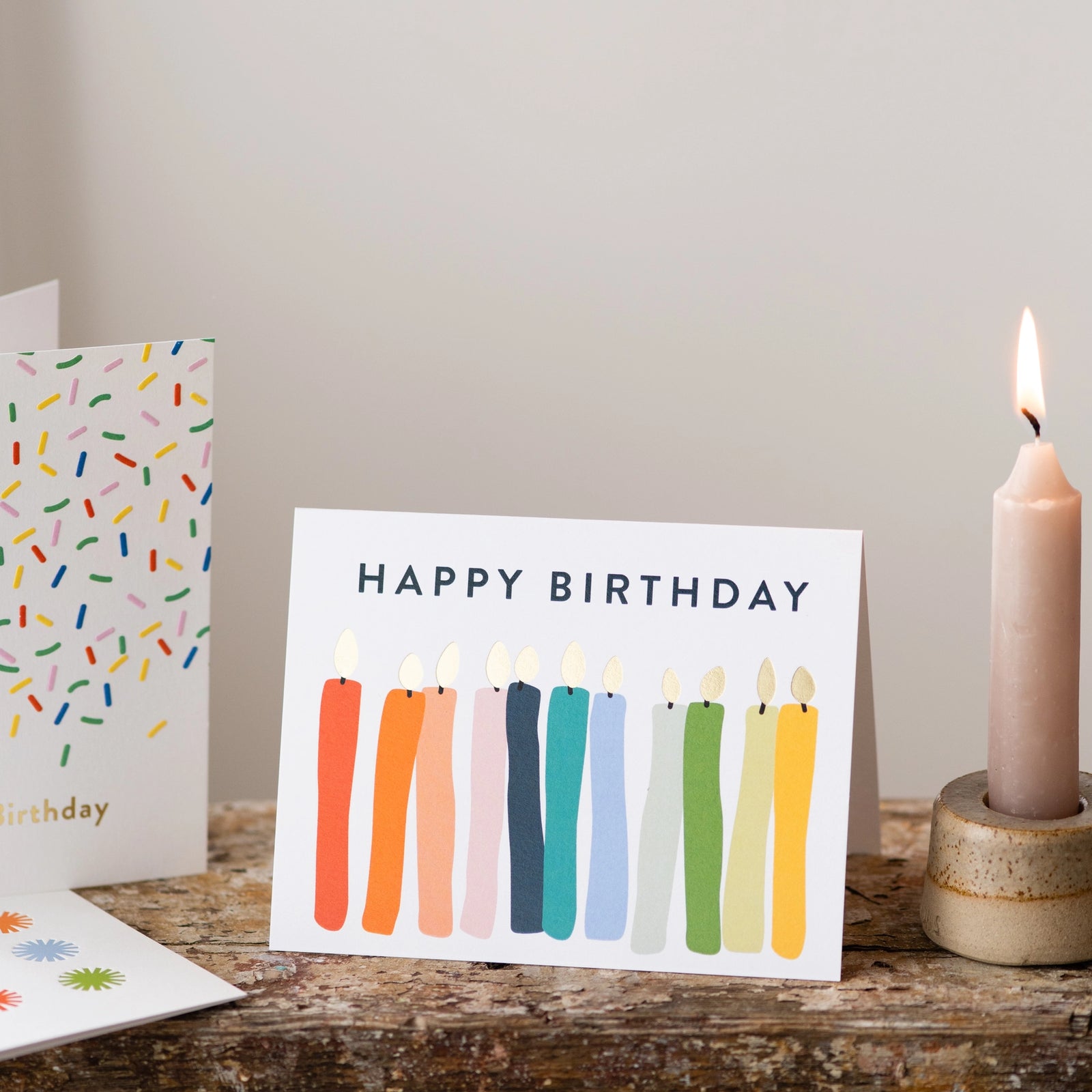 Halfpenny Postage Birthday Card Candles