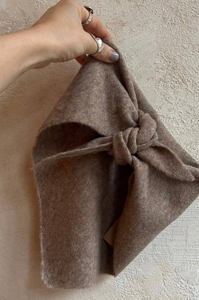 Billy Bamboo Fuzzy Wool Cravat Scarf Red