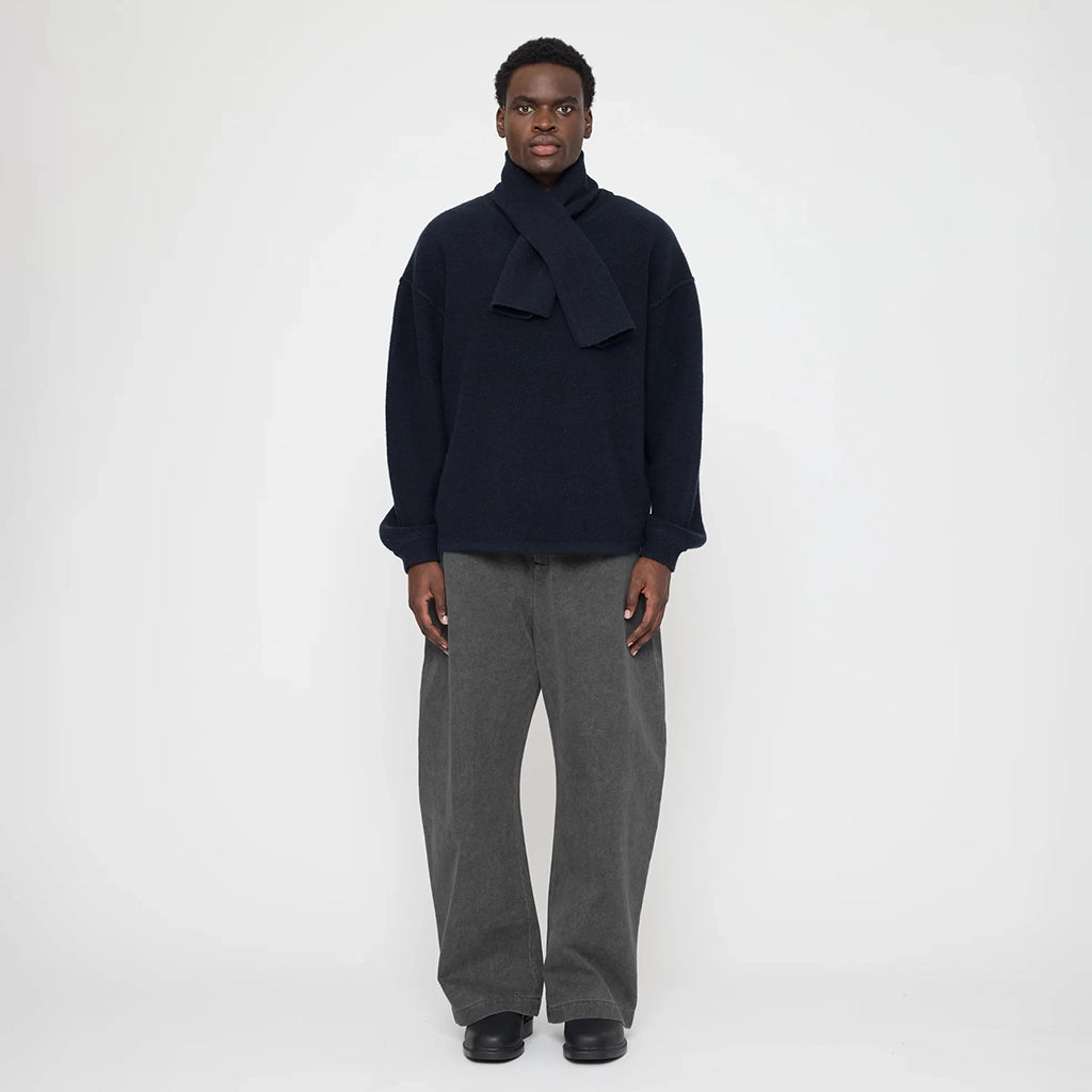 7115 By Szeki Unisex Cross Scarf Navy Blue