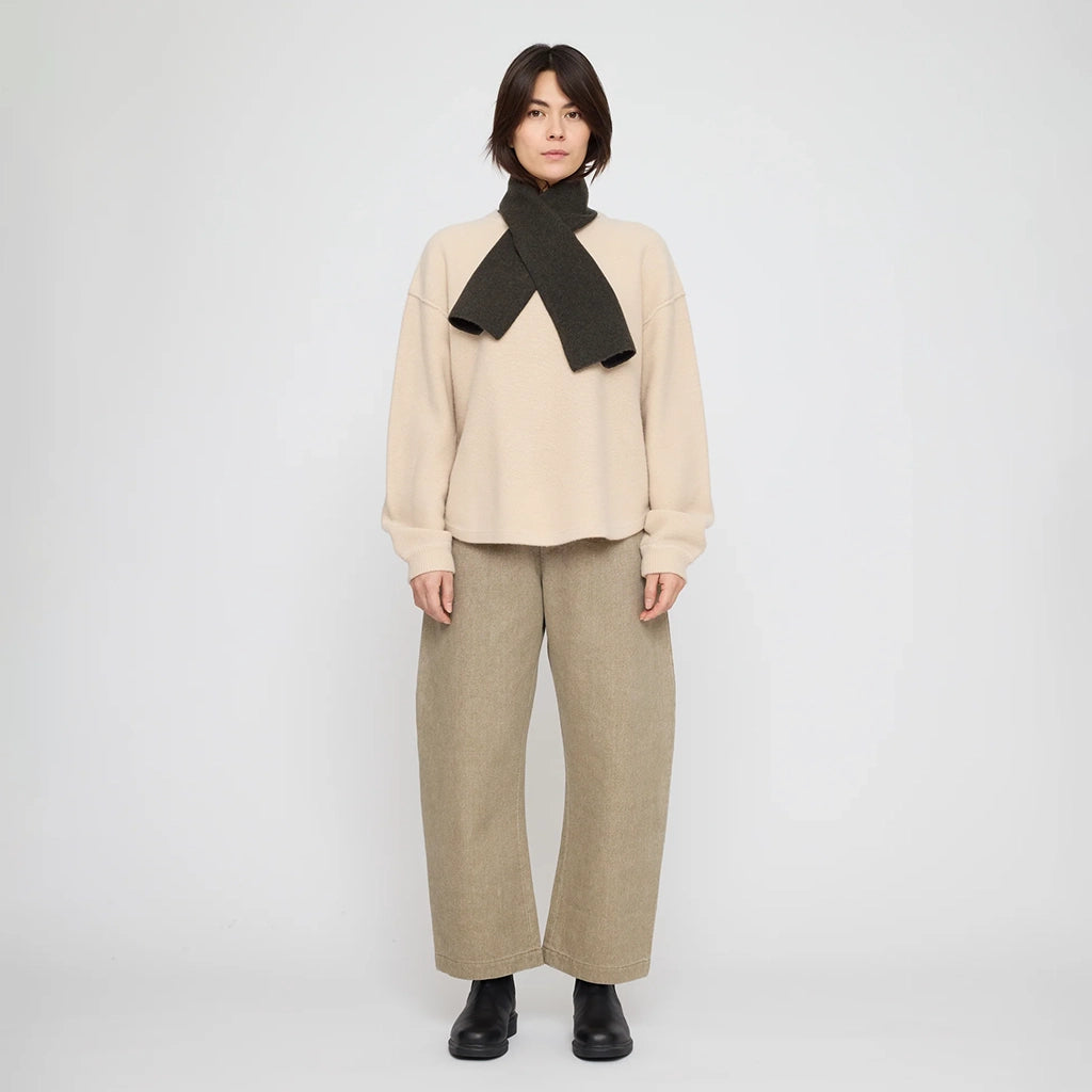 7115 By Szeki Unisex Cross Scarf Olive Brown