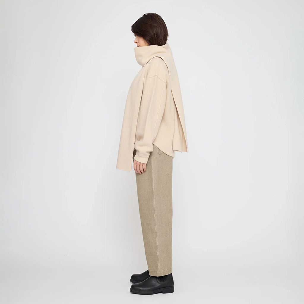 7115 By Szeki Unisex Long Wool Scarf Off-White