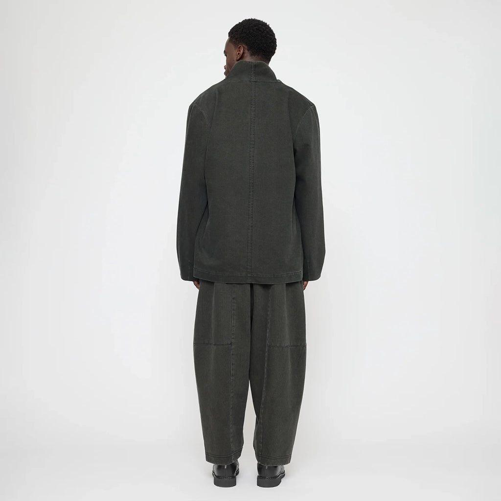 7115 By Szeki Unisex Open Short Coat Washed Black