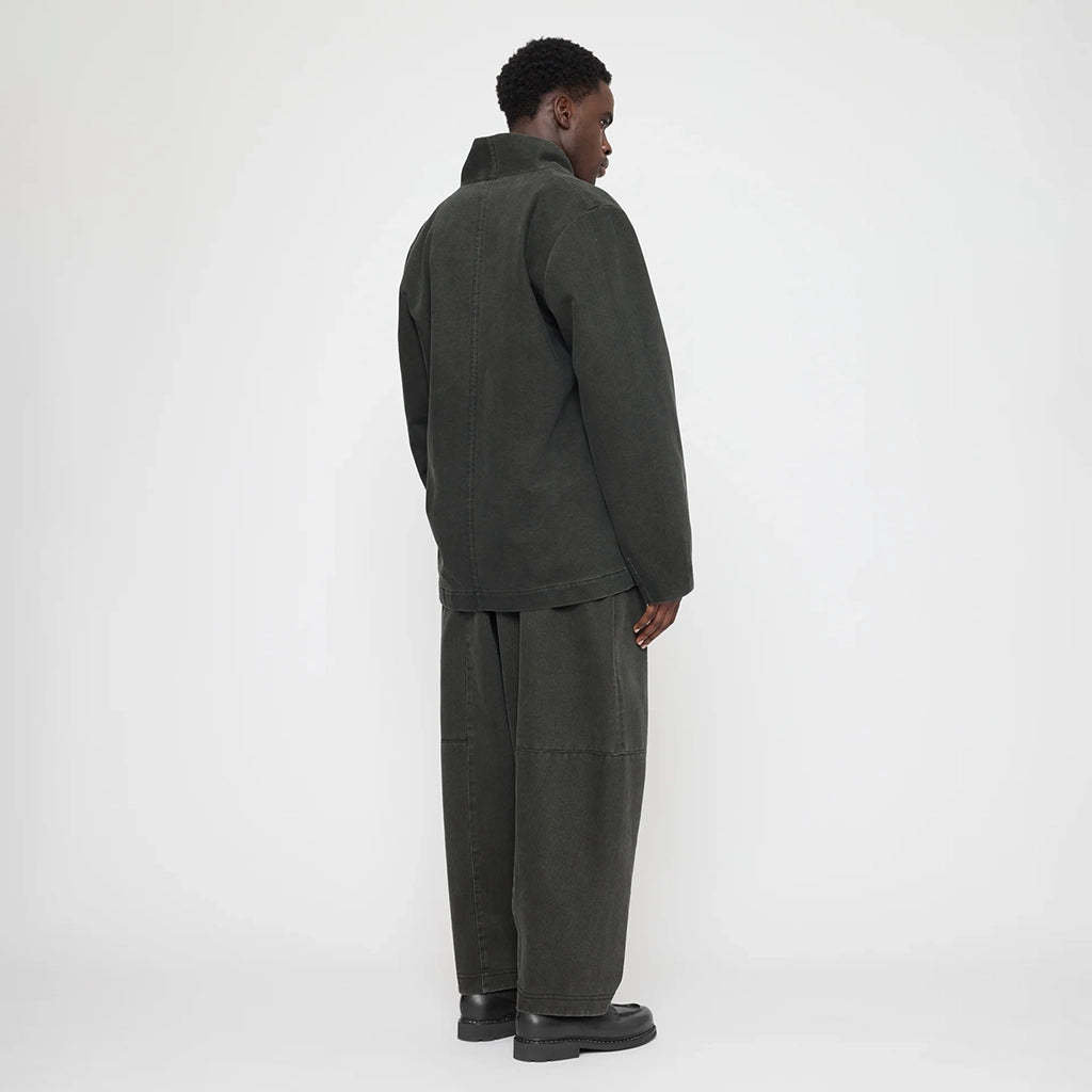 7115 By Szeki Unisex Open Short Coat Washed Black