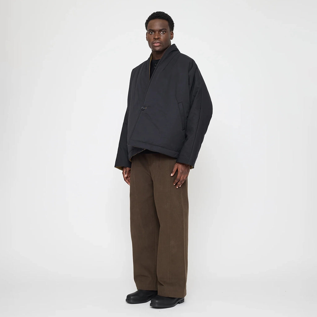 7115 By Szeki Unisex Reversible Padded Blazer Charcoal Grey And Tan