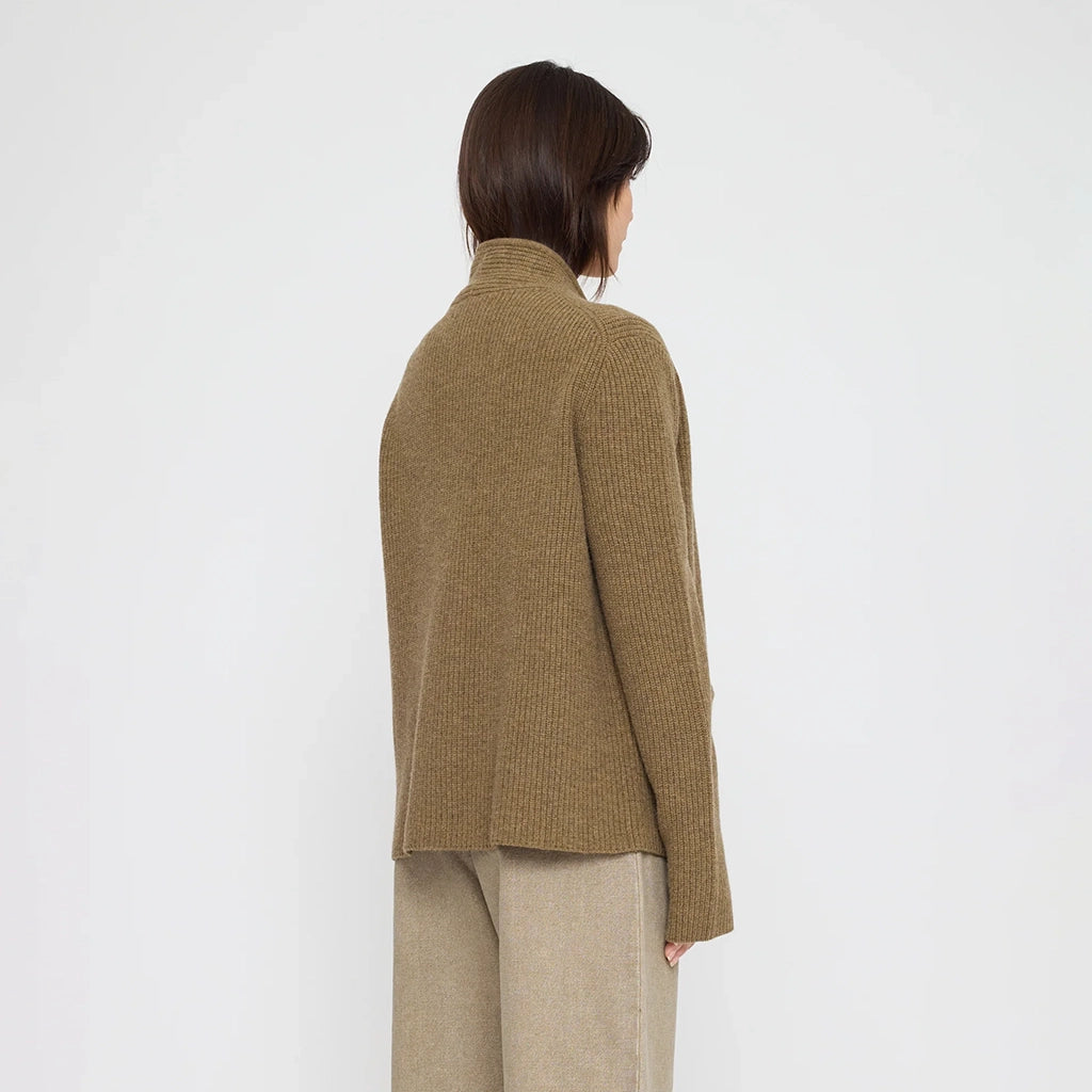 7115 By Szeki Unisex Pocket Ribbed Cardigan Toffee Brown