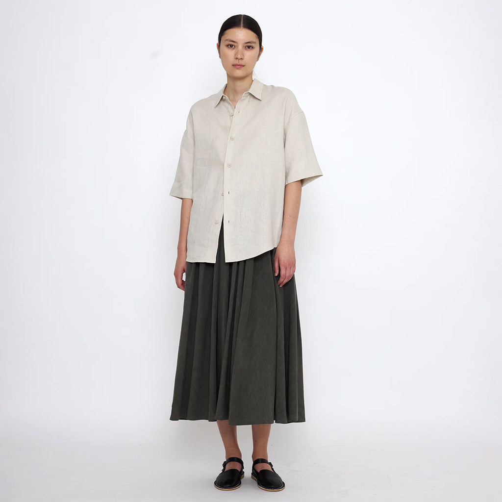 7115 By Szeki Unisex Linen Oversized Shirt Sand Beige