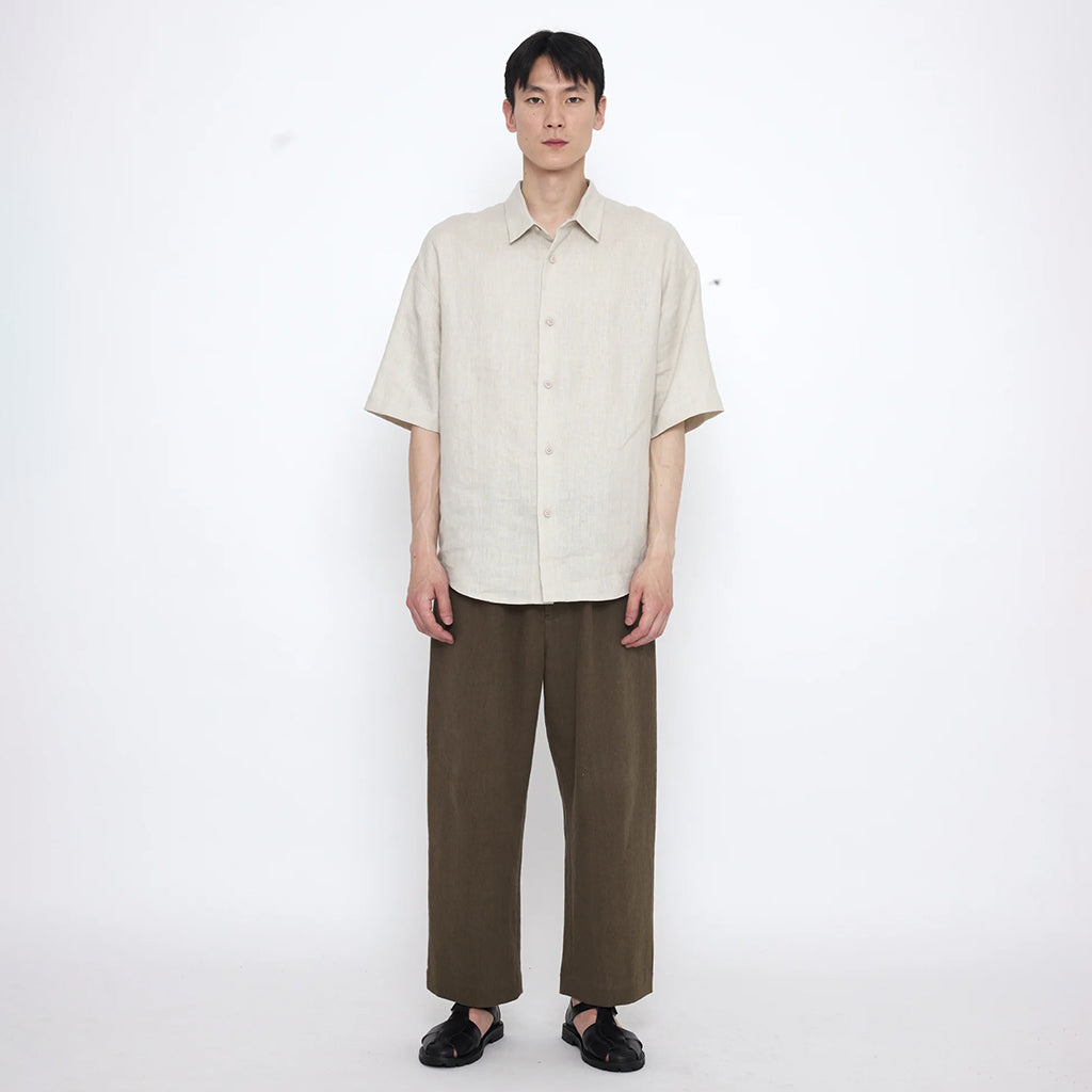7115 By Szeki Unisex Linen Oversized Shirt Sand Beige