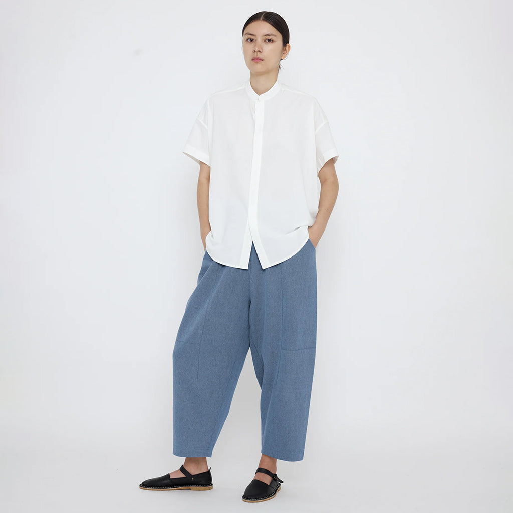7115 By Szeki Unisex Mandarin Cocoon Shirt Off-White