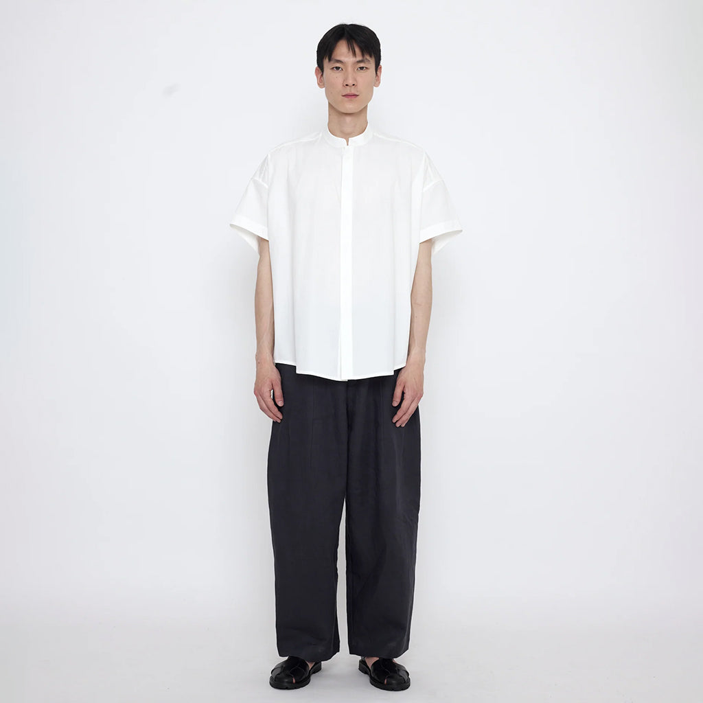7115 By Szeki Unisex Mandarin Cocoon Shirt Off-White