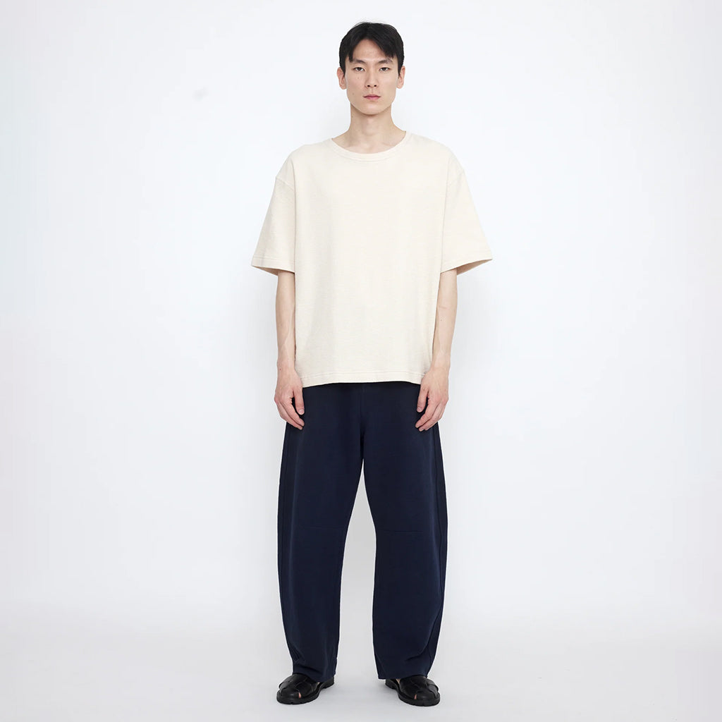 7115 By Szeki Unisex Relaxed Curve Legged Pants Navy Blue