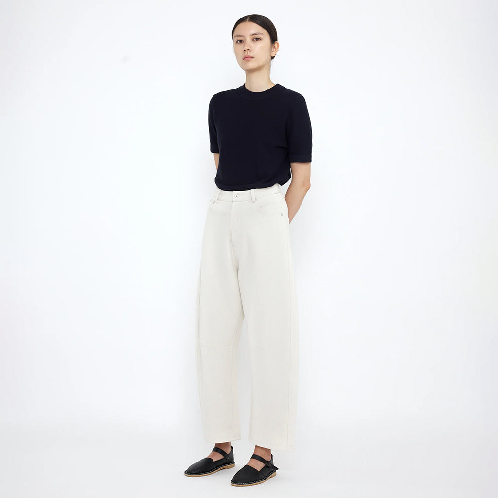 7115 By Szeki Unisex Relaxed Curve Legged Pants Off-White