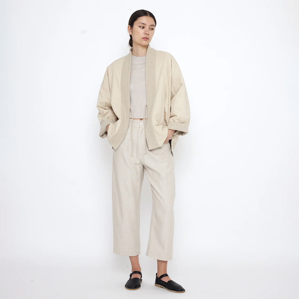 7115 By Szeki Unisex Reversible Quilted Jacket Oatmeal Cream