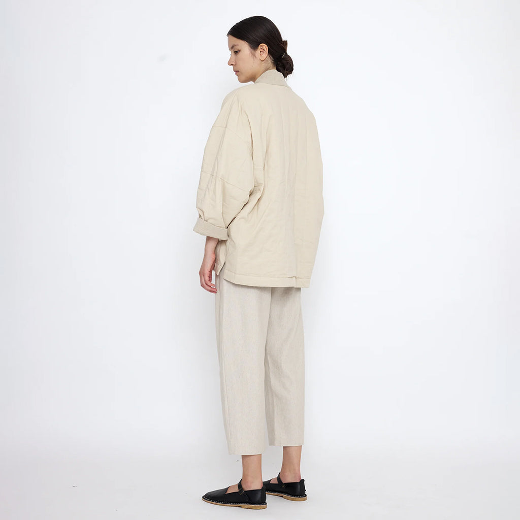 7115 By Szeki Unisex Reversible Quilted Jacket Oatmeal Cream