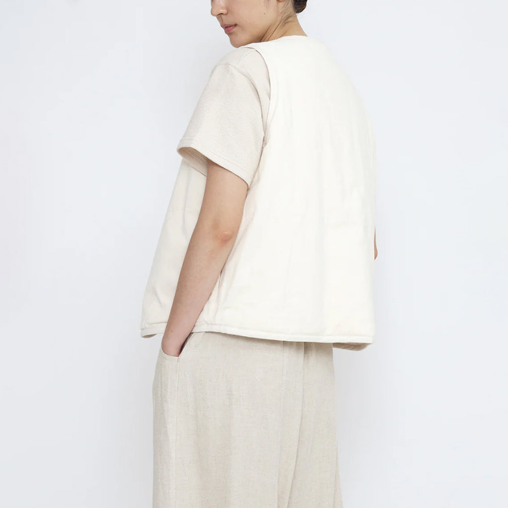 7115 By Szeki Unisex Reversible Quilted Vest Antique White