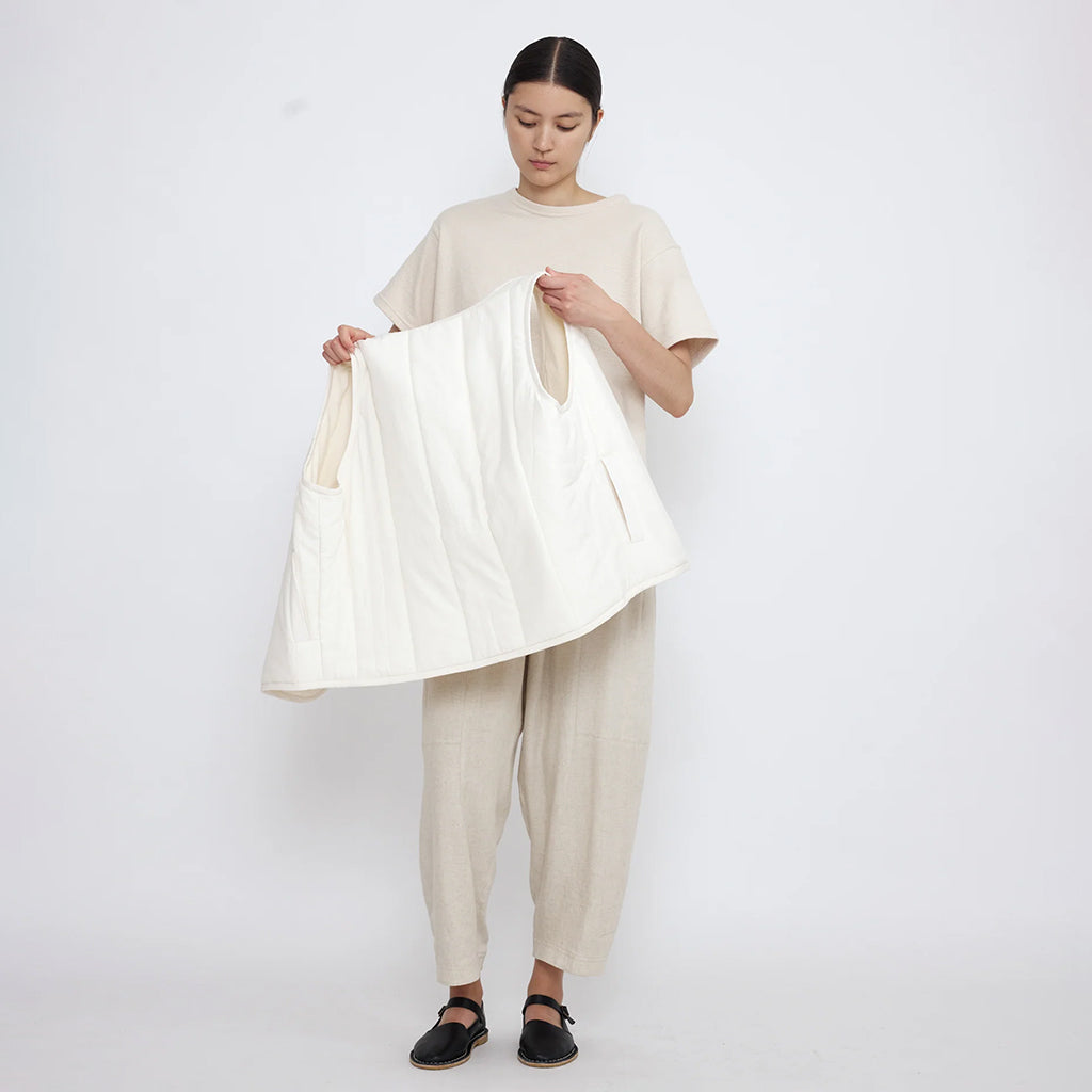 7115 By Szeki Unisex Reversible Quilted Vest Antique White