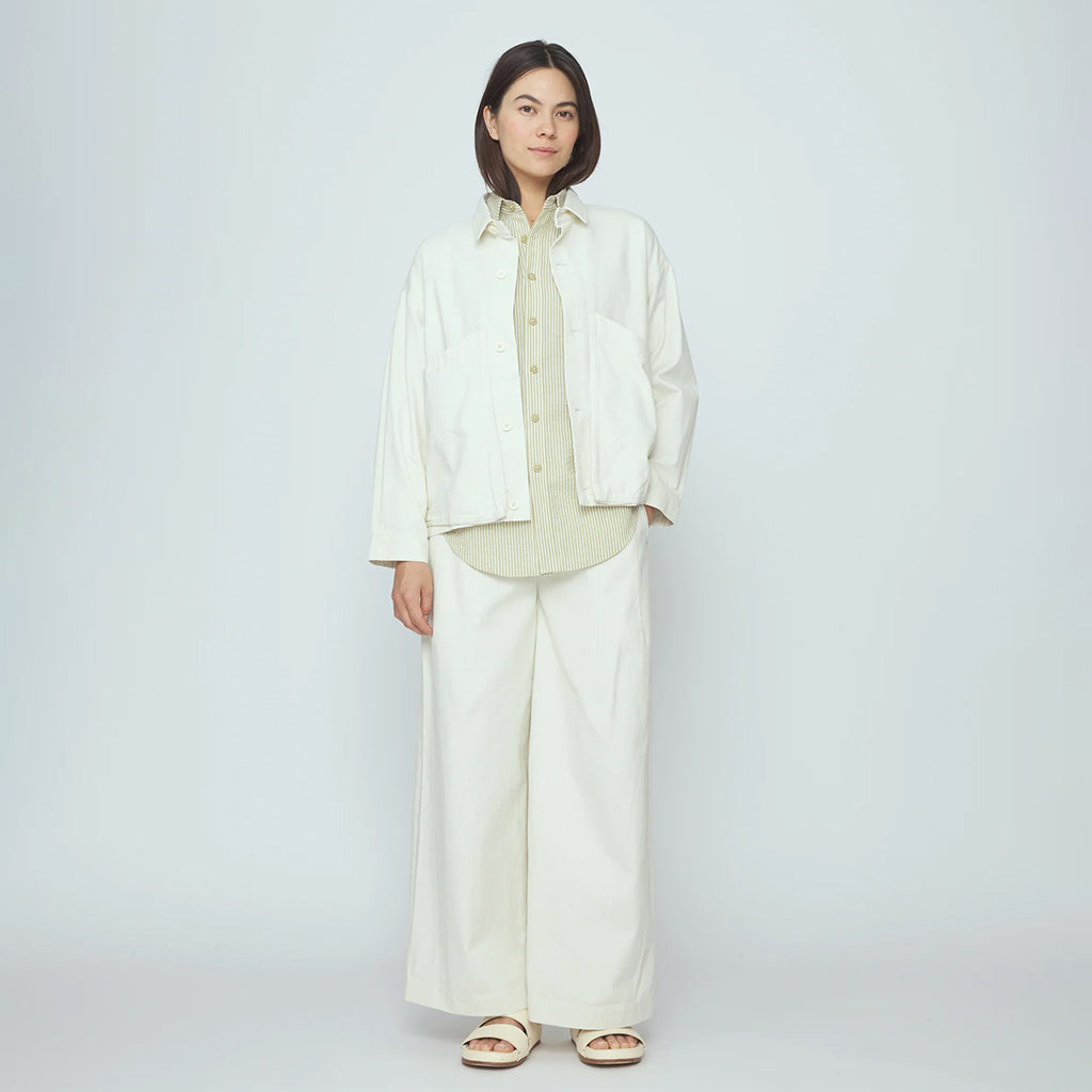7115 By Szeki Unisex Signature Panel Pockets Jacket Pearl White